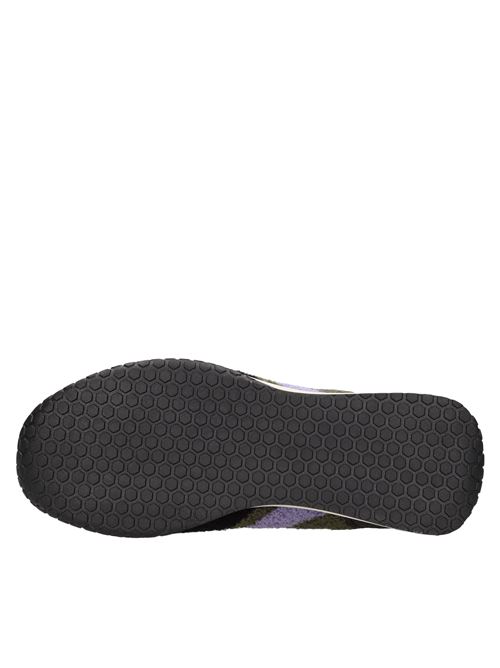Sneakers vintage in pelliccia floccata KEH NOO | KW9724NERO-MILITARE